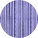 Round Abstract Blue Modern Rug, abs2206blu