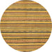 Round Abstract Orange Modern Rug, abs2206