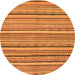 Round Machine Washable Abstract Orange Modern Area Rugs, wshabs2206org