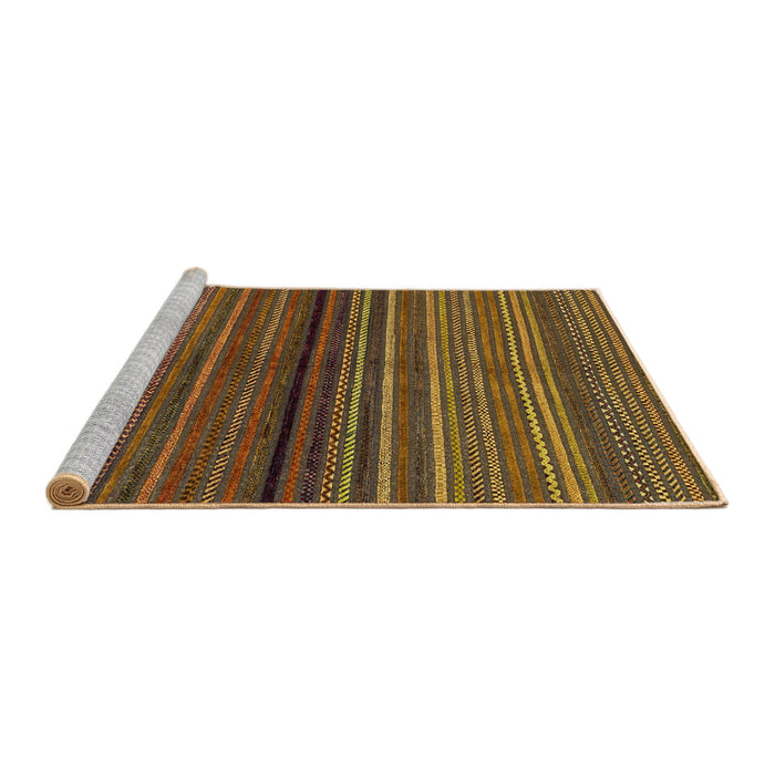 Sideview of Machine Washable Abstract Red Brown Rug, wshabs2207