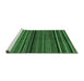 Sideview of Machine Washable Abstract Emerald Green Modern Area Rugs, wshabs2207emgrn