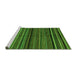 Sideview of Machine Washable Abstract Green Modern Area Rugs, wshabs2207grn