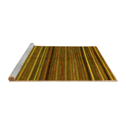 Sideview of Machine Washable Abstract Yellow Modern Rug, wshabs2207yw