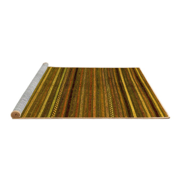 Sideview of Machine Washable Abstract Yellow Modern Rug, wshabs2207yw
