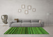 Machine Washable Abstract Green Modern Area Rugs in a Living Room,, wshabs2207grn