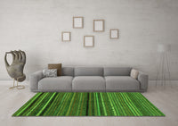 Machine Washable Abstract Green Modern Rug, wshabs2207grn