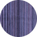 Round Abstract Blue Modern Rug, abs2207blu