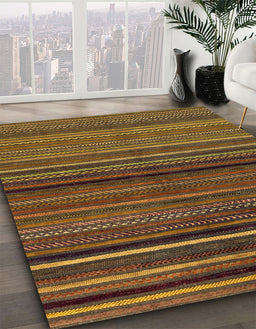 Machine Washable Abstract Red Brown Rug in a Family Room, wshabs2207