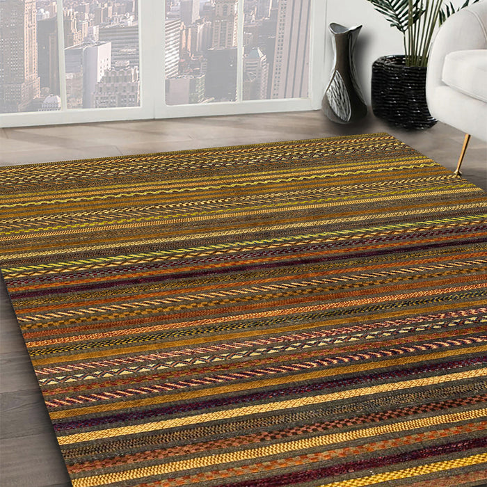 Machine Washable Abstract Red Brown Rug in a Family Room, wshabs2207