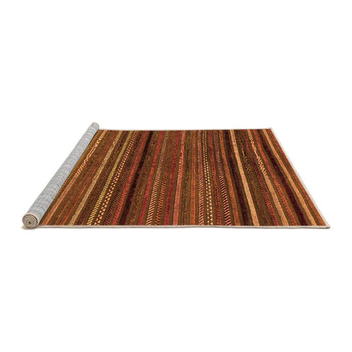 Sideview of Machine Washable Abstract Orange Modern Area Rugs, wshabs2207org