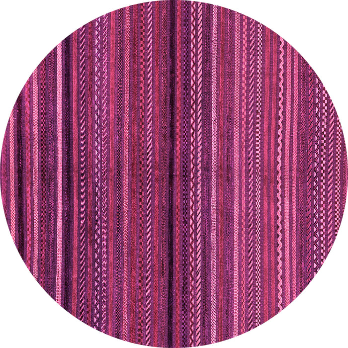 Round Abstract Pink Modern Rug, abs2207pnk