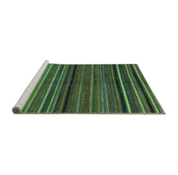 Sideview of Machine Washable Abstract Turquoise Modern Area Rugs, wshabs2207turq