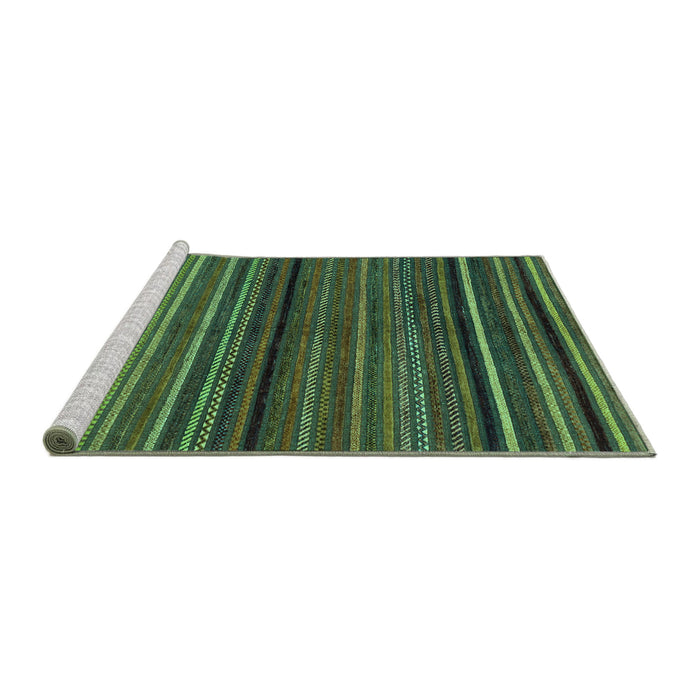 Sideview of Machine Washable Abstract Turquoise Modern Area Rugs, wshabs2207turq