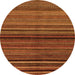 Round Abstract Orange Modern Rug, abs2207org