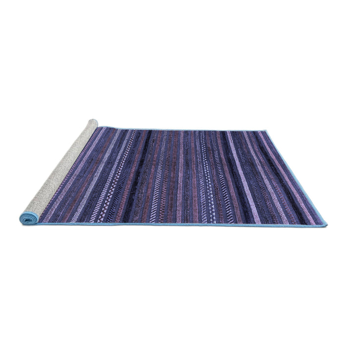 Sideview of Machine Washable Abstract Blue Modern Rug, wshabs2207blu