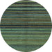 Round Abstract Light Blue Modern Rug, abs2207lblu