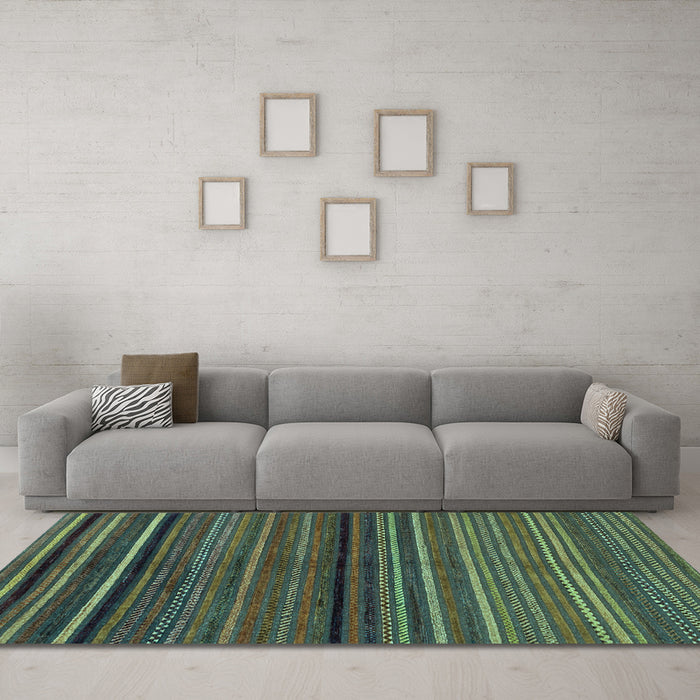 Machine Washable Abstract Light Blue Modern Rug in a Living Room, wshabs2207lblu
