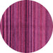 Round Machine Washable Abstract Pink Modern Rug, wshabs2207pnk