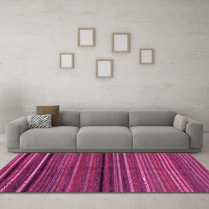 Machine Washable Abstract Pink Modern Rug in a Living Room, wshabs2207pnk