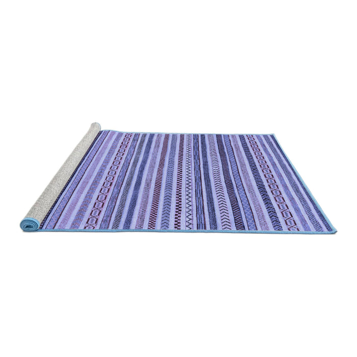Sideview of Machine Washable Abstract Blue Modern Rug, wshabs2208blu