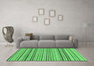 Machine Washable Abstract Emerald Green Modern Area Rugs in a Living Room,, wshabs2208emgrn