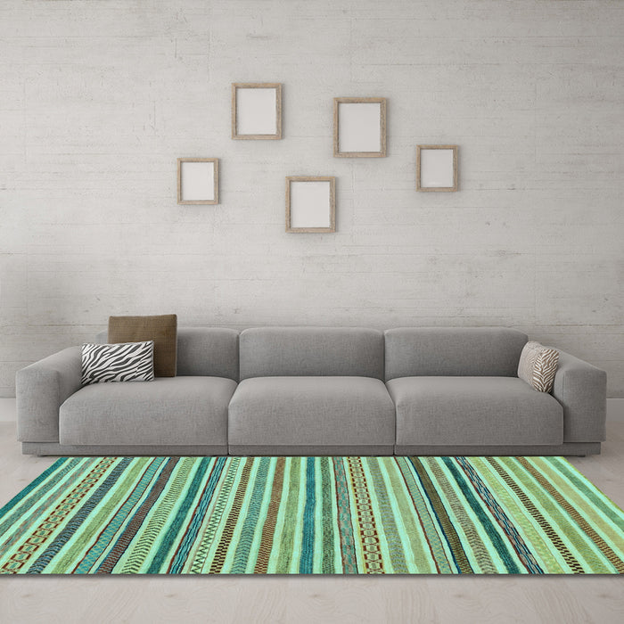 Machine Washable Abstract Light Blue Modern Rug in a Living Room, wshabs2208lblu