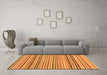 Machine Washable Abstract Orange Modern Area Rugs in a Living Room, wshabs2208org