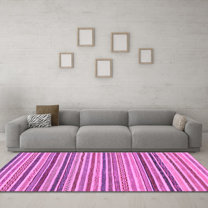 Machine Washable Abstract Purple Modern Area Rugs in a Living Room, wshabs2208pur