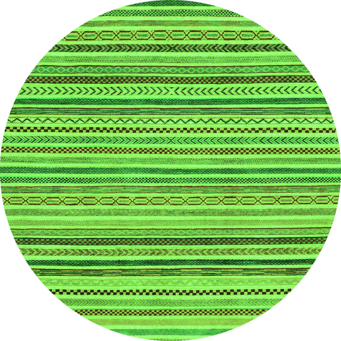 Round Abstract Green Modern Rug, abs2208grn