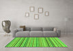 Machine Washable Abstract Green Modern Area Rugs in a Living Room,, wshabs2208grn