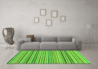 Machine Washable Abstract Green Modern Rug, wshabs2208grn