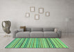 Machine Washable Abstract Turquoise Modern Area Rugs in a Living Room,, wshabs2208turq