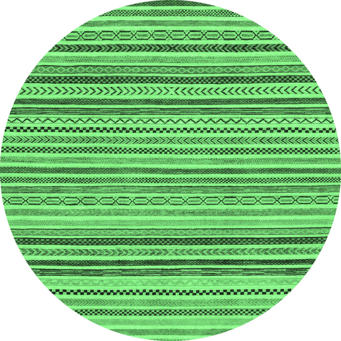 Round Abstract Emerald Green Modern Rug, abs2208emgrn