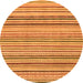 Round Machine Washable Abstract Orange Modern Area Rugs, wshabs2208org