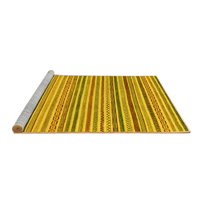 Sideview of Machine Washable Abstract Yellow Modern Rug, wshabs2208yw