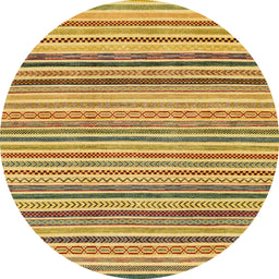 Round Abstract Light Brown Modern Rug, abs2208