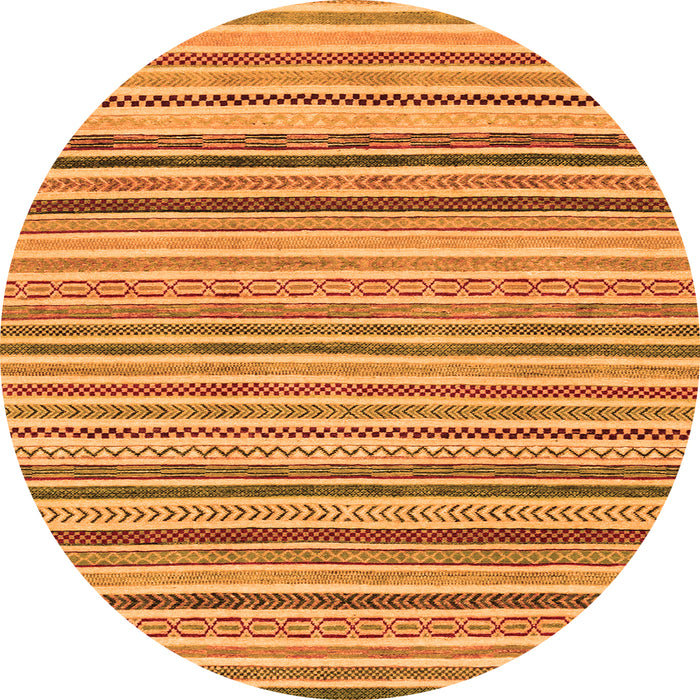 Round Abstract Orange Modern Rug, abs2208org