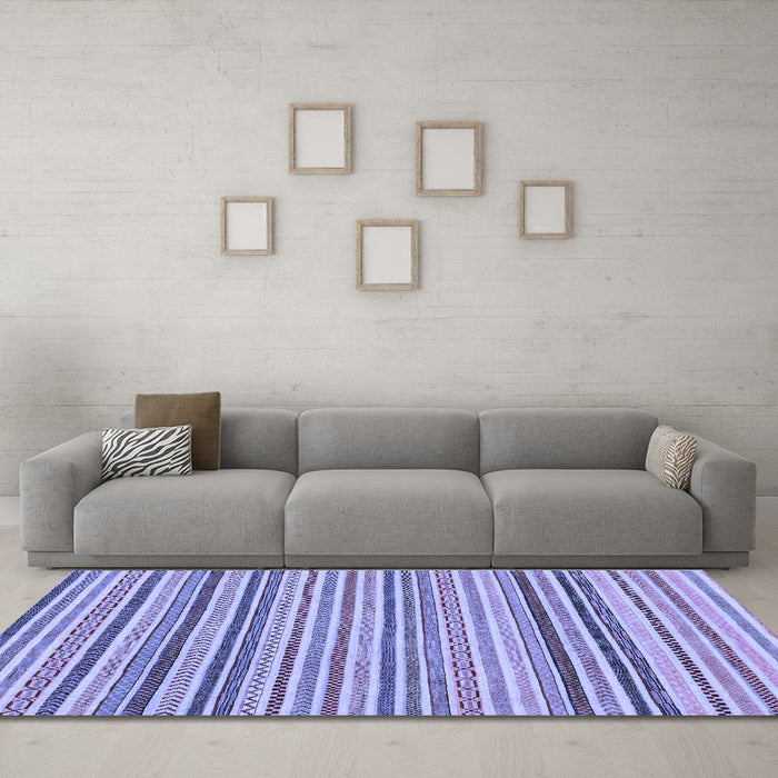 Machine Washable Abstract Blue Modern Rug in a Living Room, wshabs2208blu
