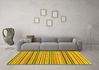 Machine Washable Abstract Yellow Modern Rug, wshabs2208yw