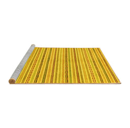 Sideview of Machine Washable Abstract Yellow Modern Rug, wshabs2209yw