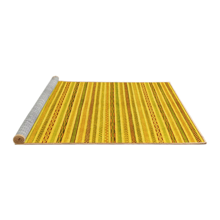 Sideview of Machine Washable Abstract Yellow Modern Rug, wshabs2209yw