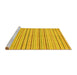 Sideview of Machine Washable Abstract Yellow Modern Rug, wshabs2209yw