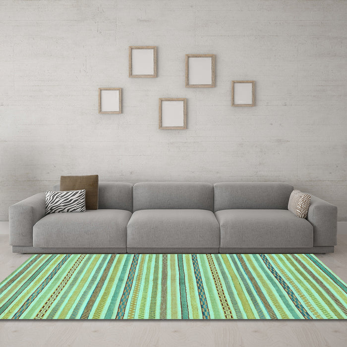 Machine Washable Abstract Light Blue Modern Rug in a Living Room, wshabs2209lblu