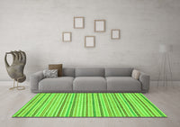 Machine Washable Abstract Green Modern Rug, wshabs2209grn