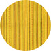 Round Abstract Yellow Modern Rug, abs2209yw