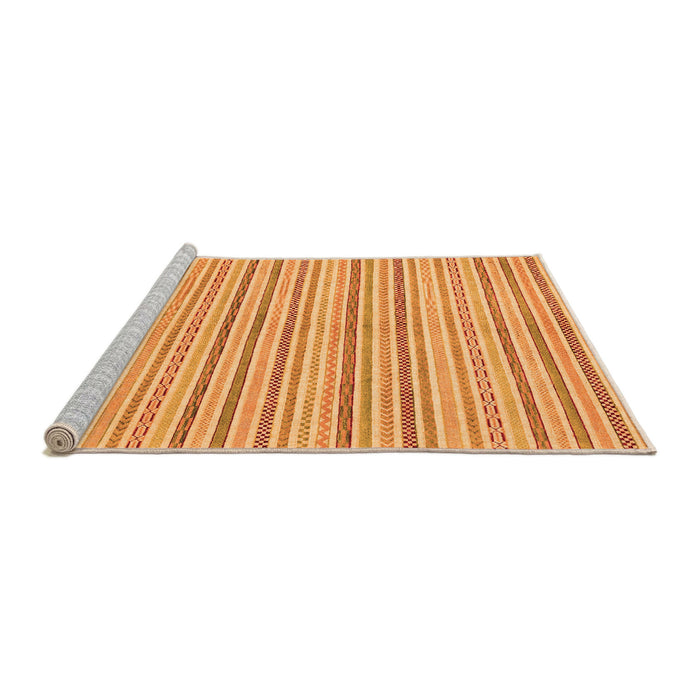 Sideview of Machine Washable Abstract Orange Modern Area Rugs, wshabs2209org