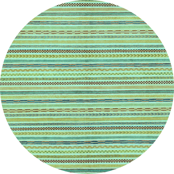 Round Abstract Light Blue Modern Rug, abs2209lblu
