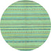 Round Abstract Light Blue Modern Rug, abs2209lblu