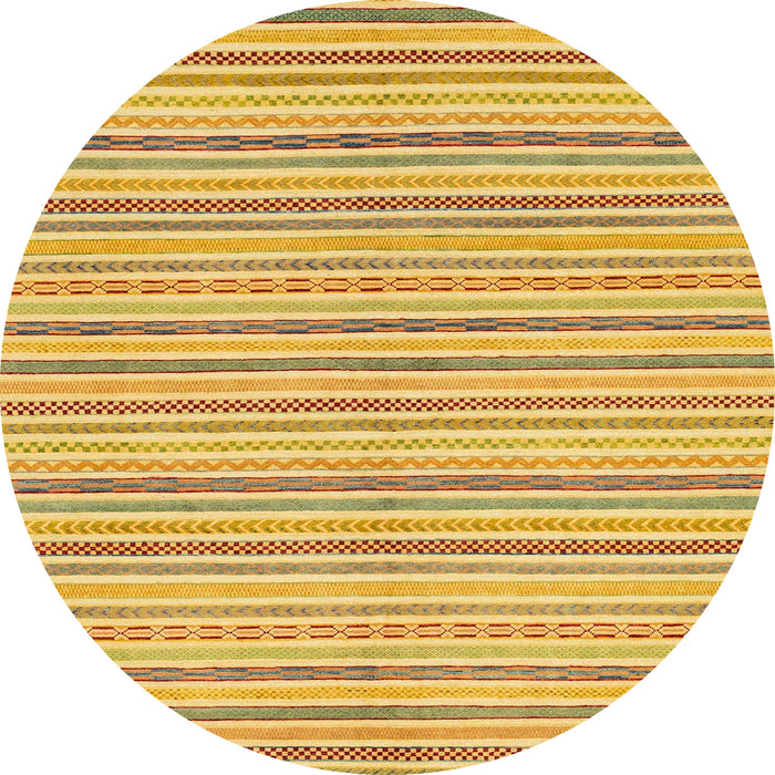 Round Machine Washable Abstract Orange Rug, wshabs2209