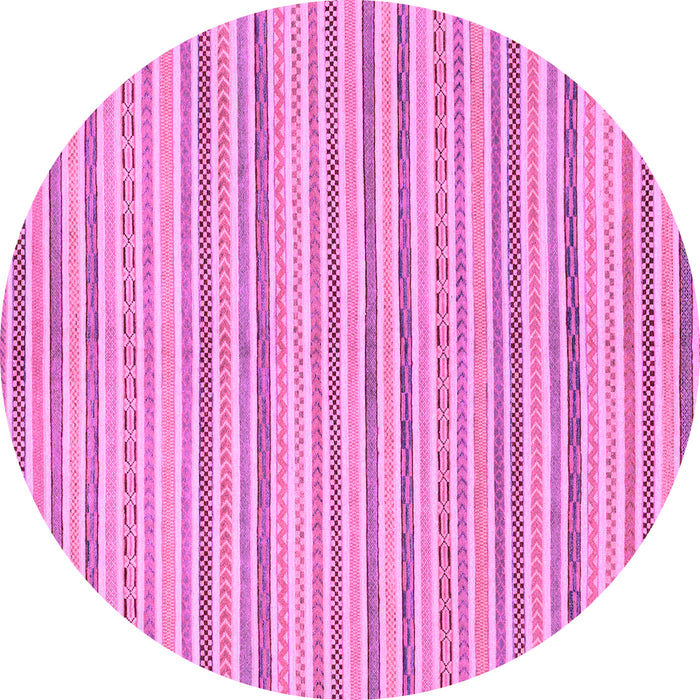 Round Machine Washable Abstract Purple Modern Area Rugs, wshabs2209pur